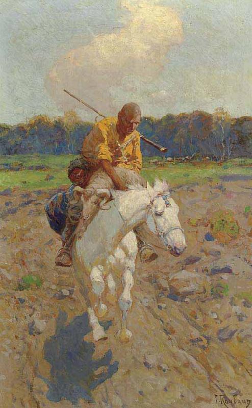 Franz Roubaud The Return from the Hunt Germany oil painting art